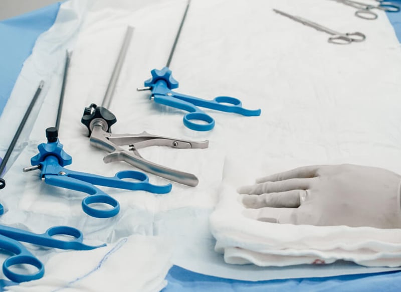 Image showcasing an array of surgical instruments used at JL Prado Surgical Center
